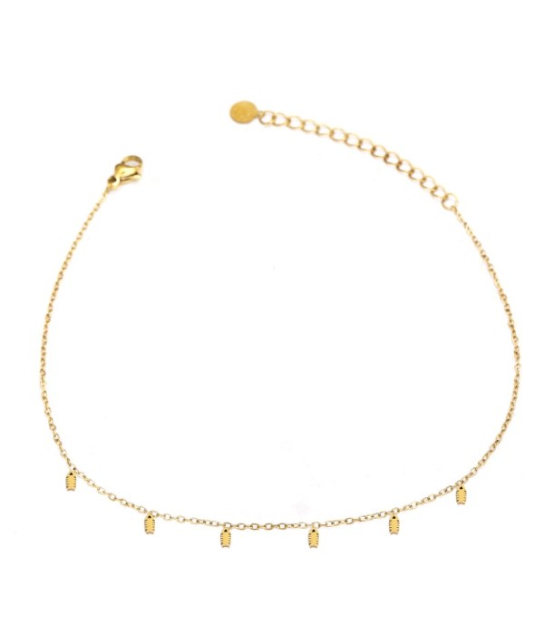 Tobillera con colgantes de espinas de pescado