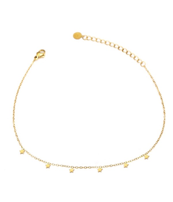 Tobillera con colgantes de estrellas