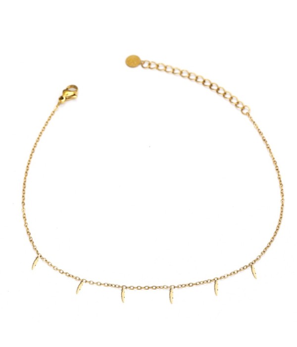 Tobillera con colgantes de plumas