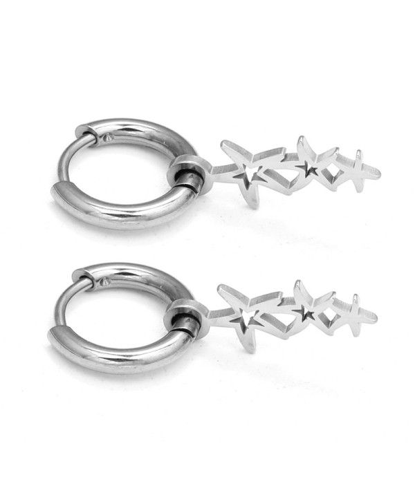 Pendientes de aro plateados con colgantes de...