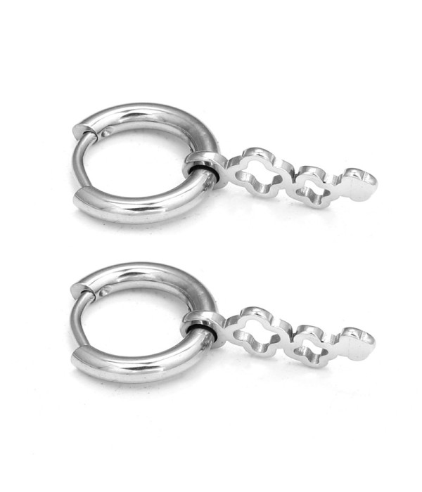 Pendientes de aro plateados con colgantes de...