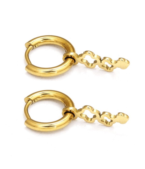 Pendientes de aro dorados con colgantes de...