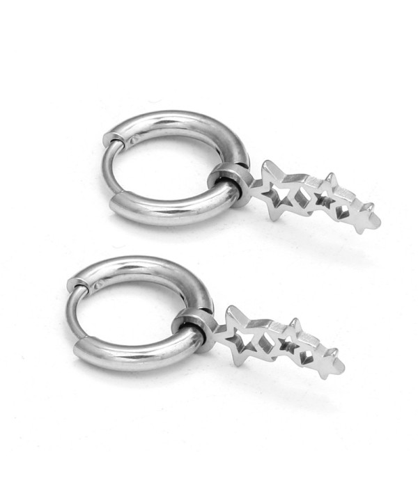 Pendientes de aro plateados con colgantes de...