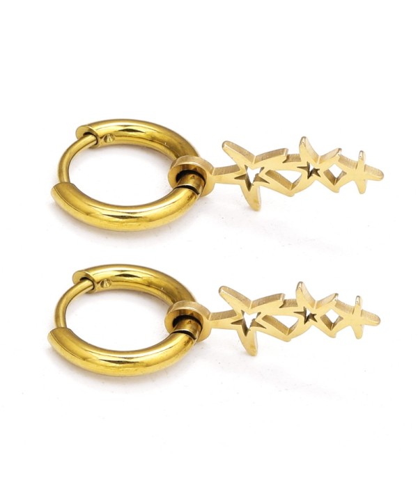 Pendientes de aro dorados con colgantes de...