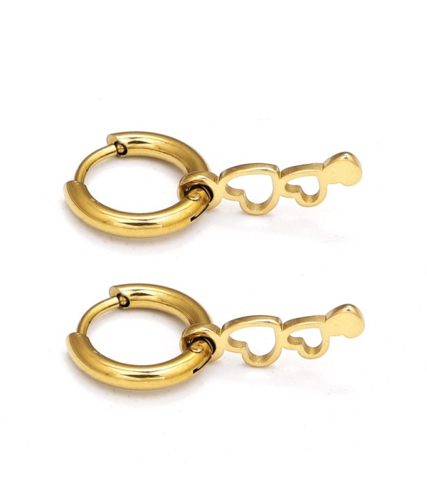 Pendientes de aro dorados con colgantes de...