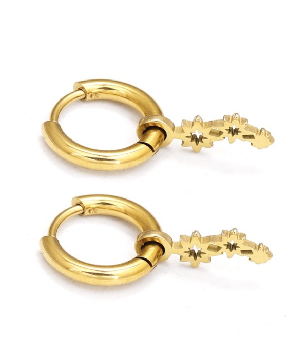 Pendientes de aro dorados con colgantes de...