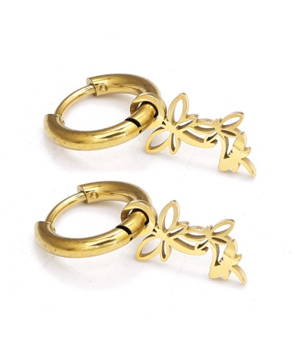 Pendientes de aro dorados con colgantes de...