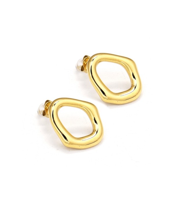 Pendientes dorados geométricos estilo orgánico