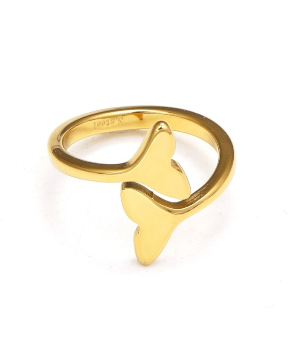 Anillo dorado de colas de pez