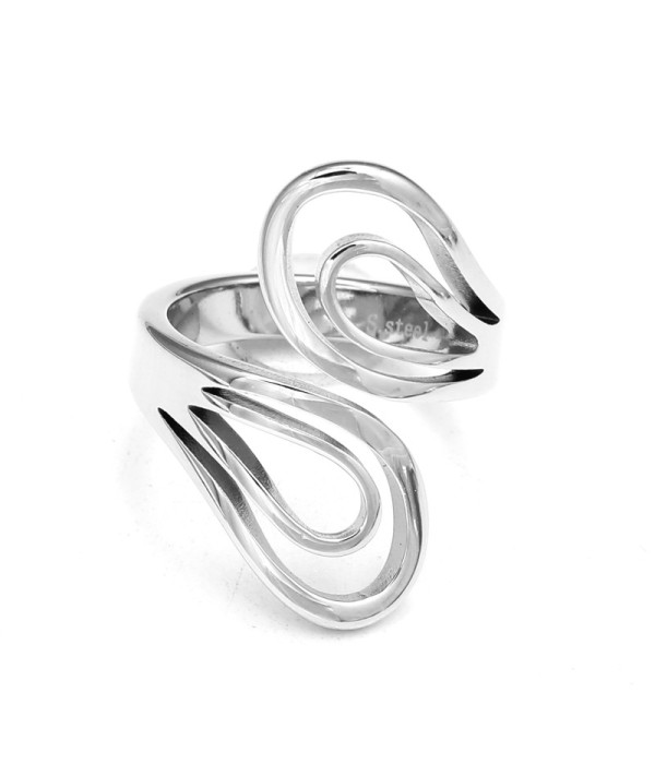 Anillo plateado de doble línea ondulada