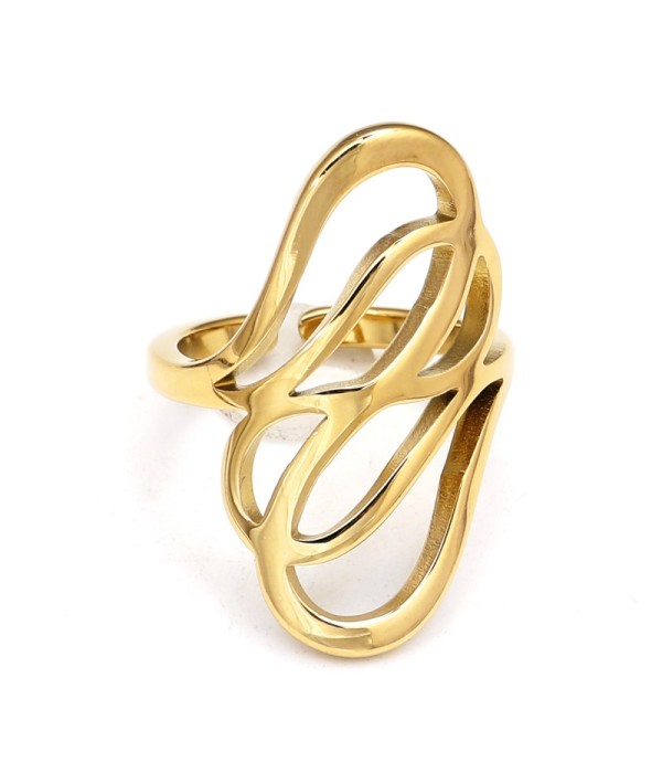 Anillo dorado de líneas abstractas