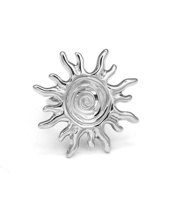 Anillo plateado de sol