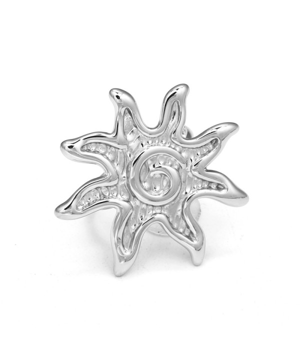Anillo plateado de sol espiral