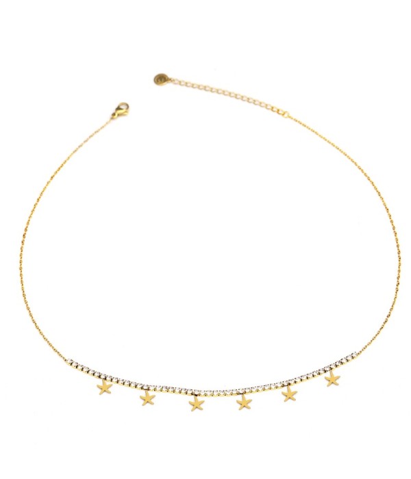 Collar dorado con detalles brillantes y...