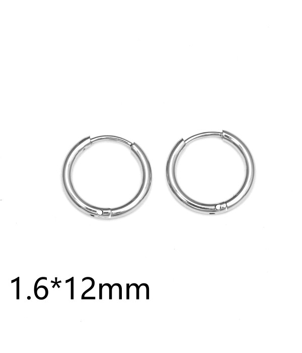 Pendientes de aro plateados (1.6mm)