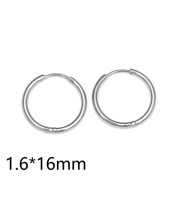 Pendientes de aro plateados (1.6mm)