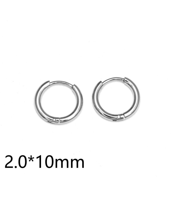 Pendientes de aro plateados (2.0mm)