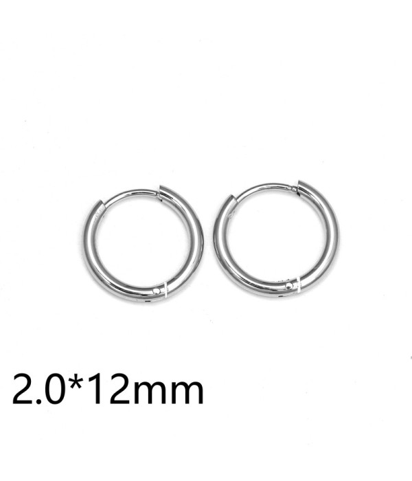 Pendientes de aro plateados (2.0mm)