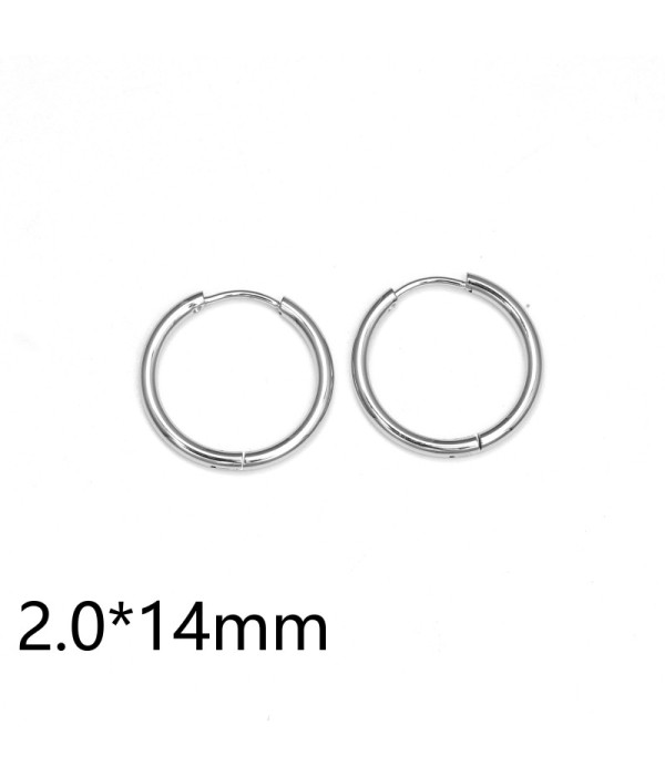 Pendientes de aro plateados (2.0mm)