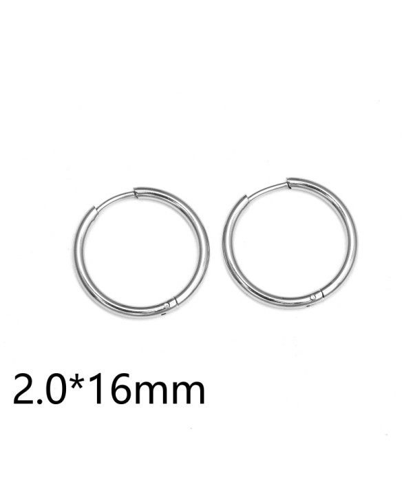 Pendientes de aro plateados (2.0mm)