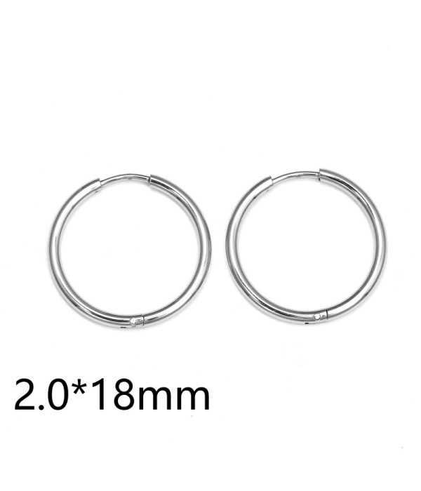 Pendientes de aro plateados (2.0mm)