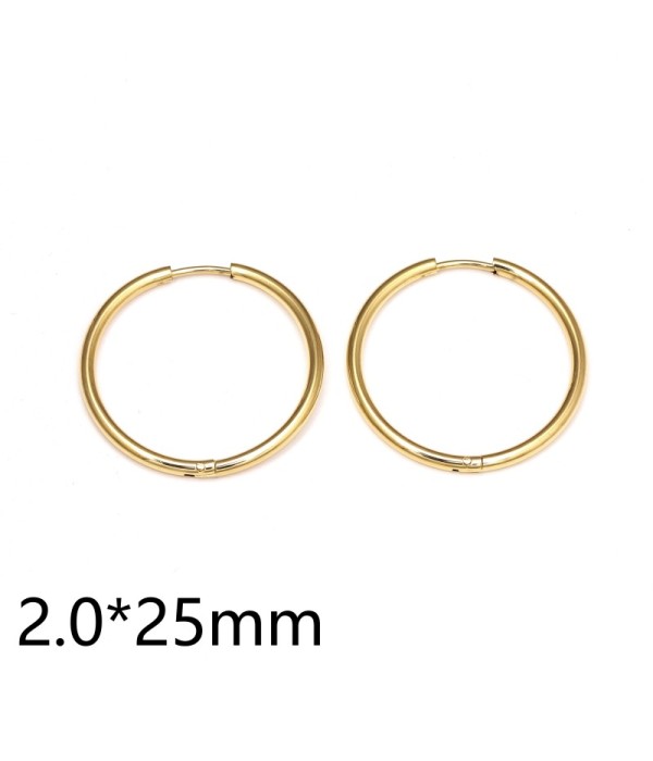 Pendientes de aro dorados (2.0mm)