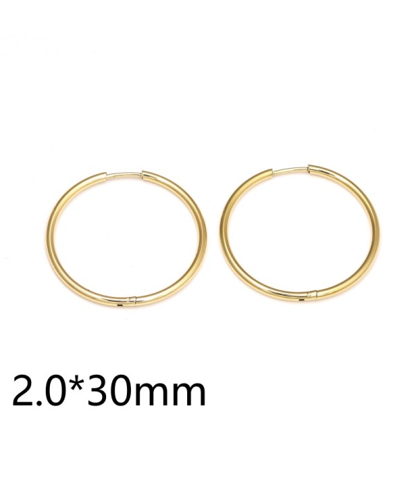 Pendientes de aro dorados (2.0mm)