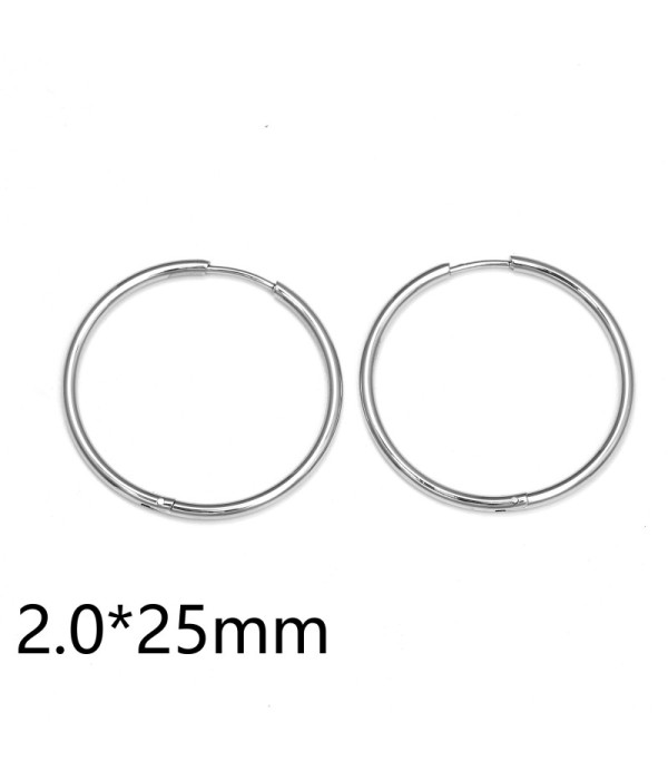 Pendientes de aro plateados (2.0mm)