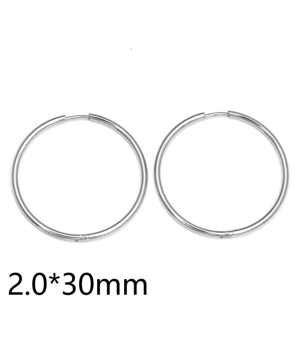 Pendientes de aro plateados (2.0mm) 2