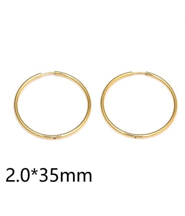 Pendientes de aro dorados (2.0x35mm)