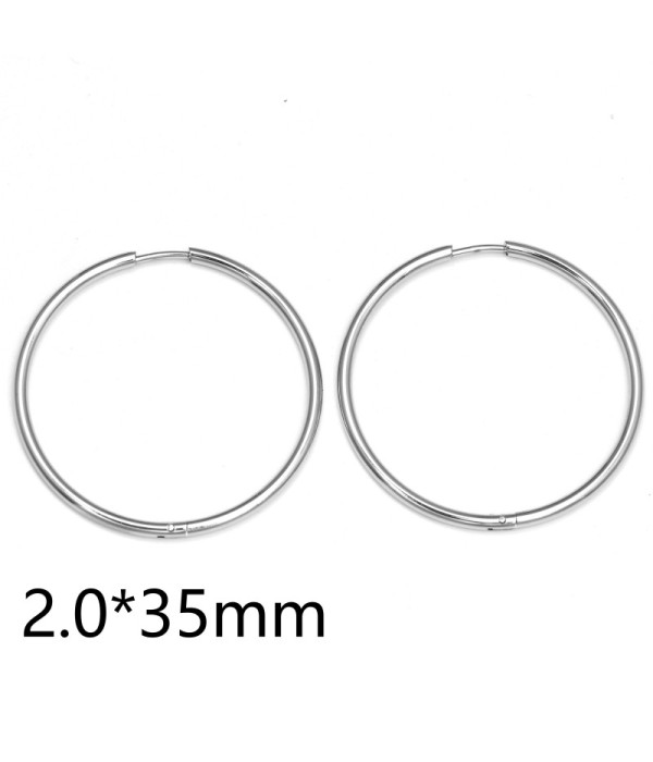 Pendientes de aro plateados (2.0x35mm)