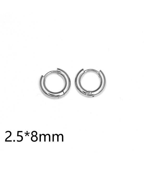 Pendientes de aro plateados (2.5mm)
