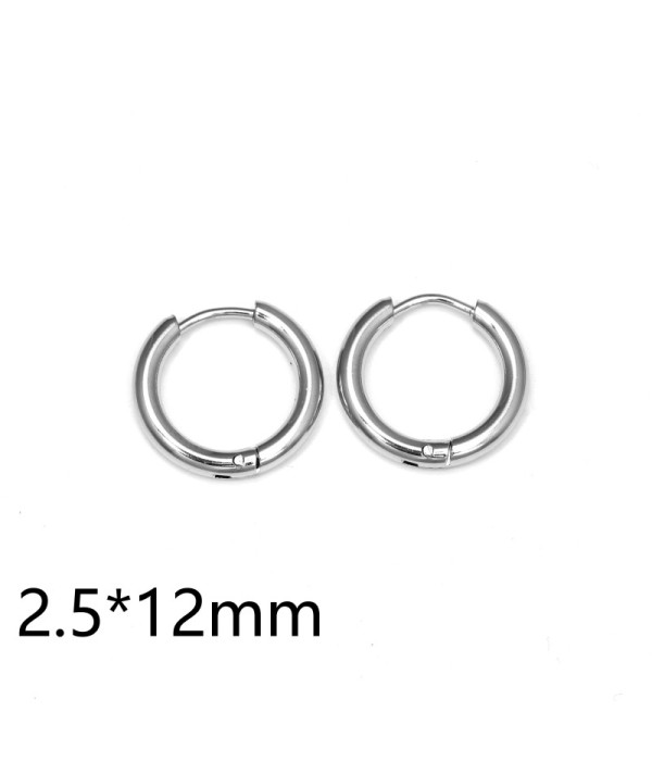 Pendientes de aro plateados (2.5mm)