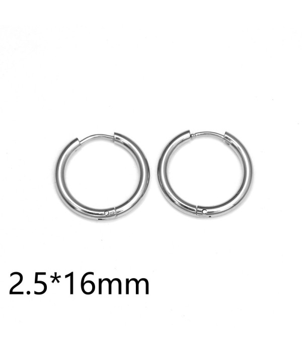 Pendientes de aro plateados (2.5mm)