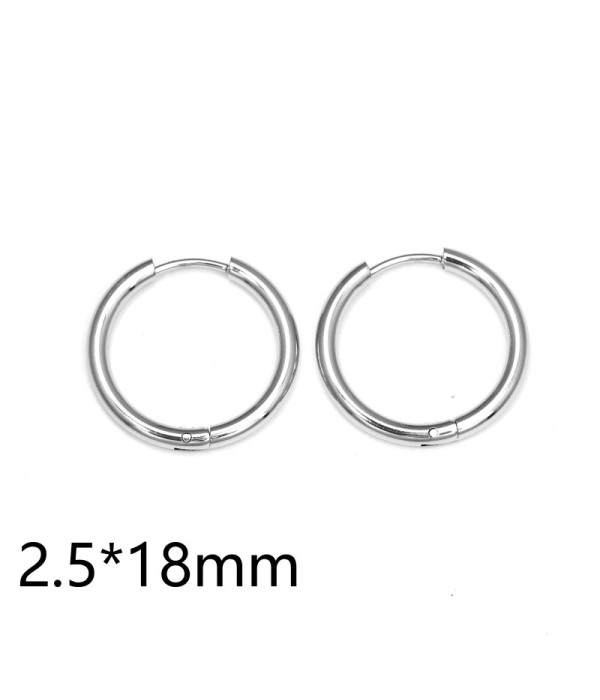 Pendientes de aro plateados (2.5mm)