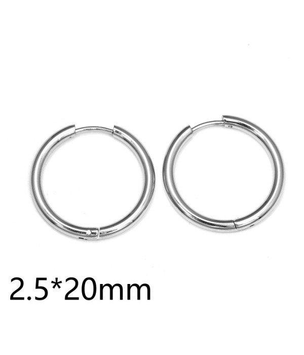 Pendientes de aro plateados (2.5x20mm) 2