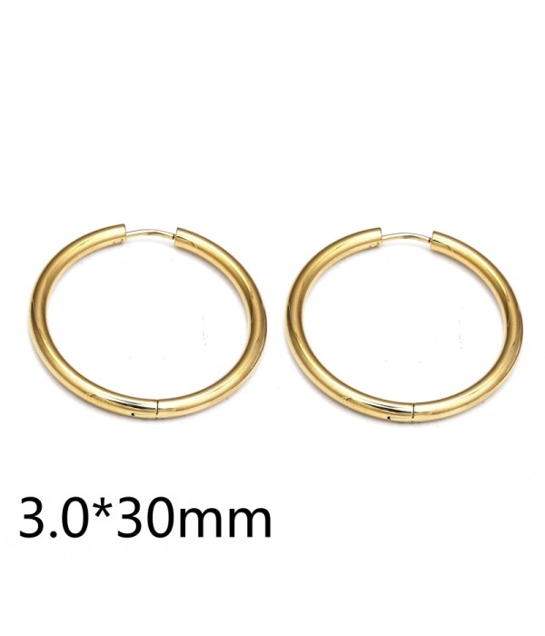 Pendientes de aro dorados (3.0x30mm)