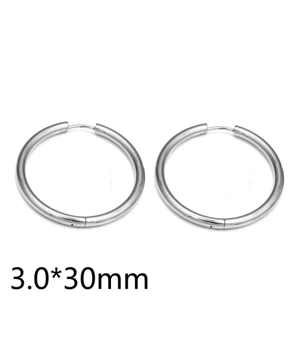 Pendientes de aro plateados (3.0x30mm)