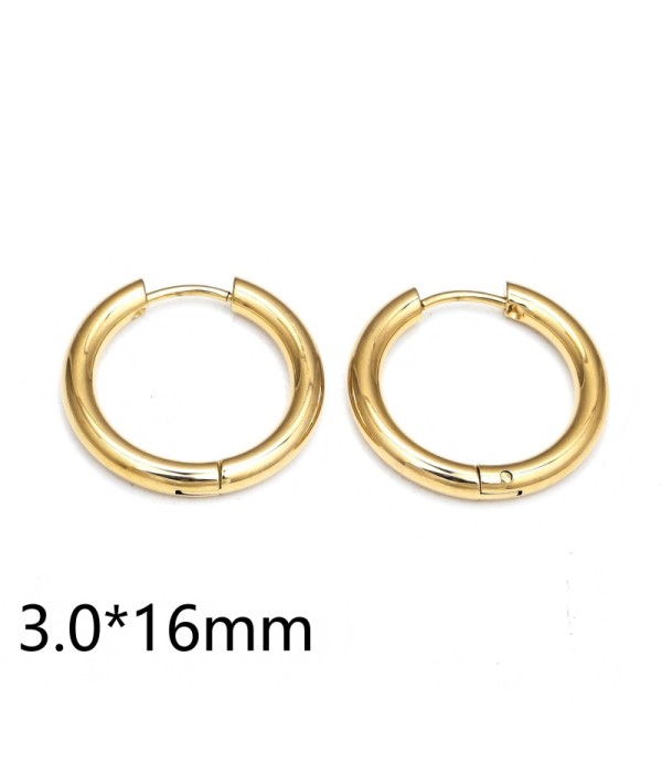 Pendientes de aro dorados (3.0mm)