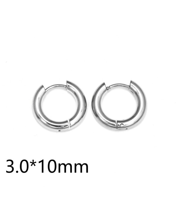 Pendientes de aro plateados (3.0mm)