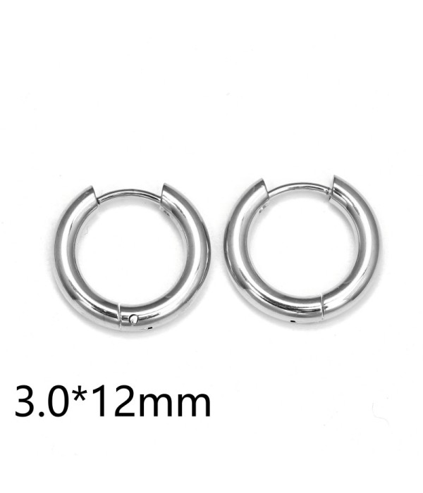 Pendientes de aro plateados (3.0mm)