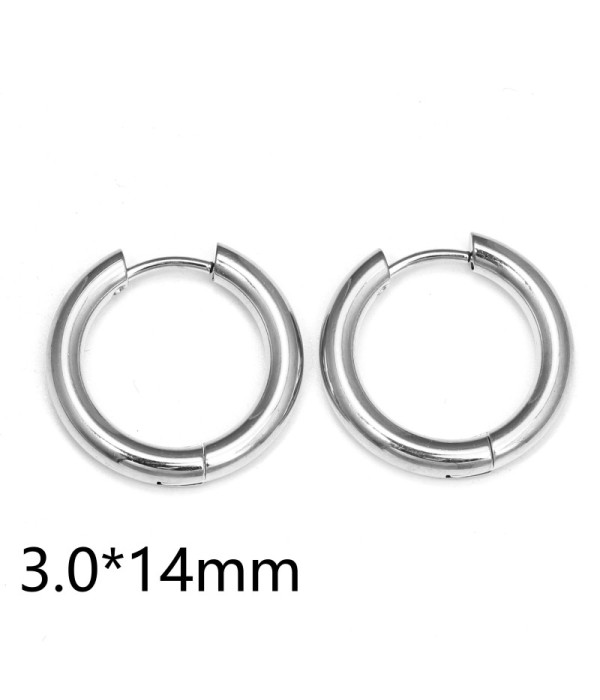Pendientes de aro plateados (3.0mm)