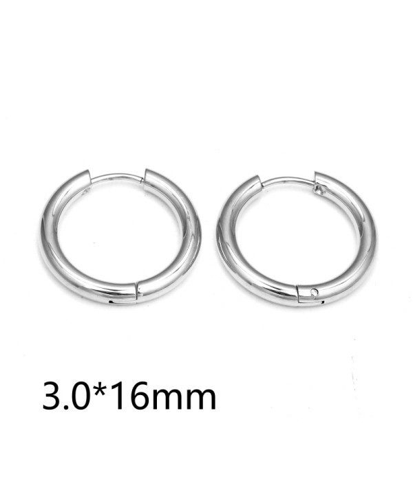 Pendientes de aro plateados (3.0mm)