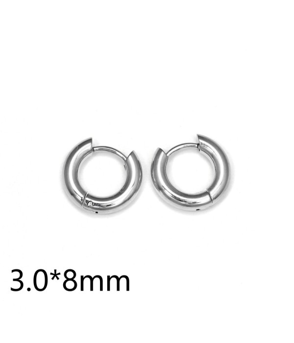 Pendientes de aro plateados (3.0mm)