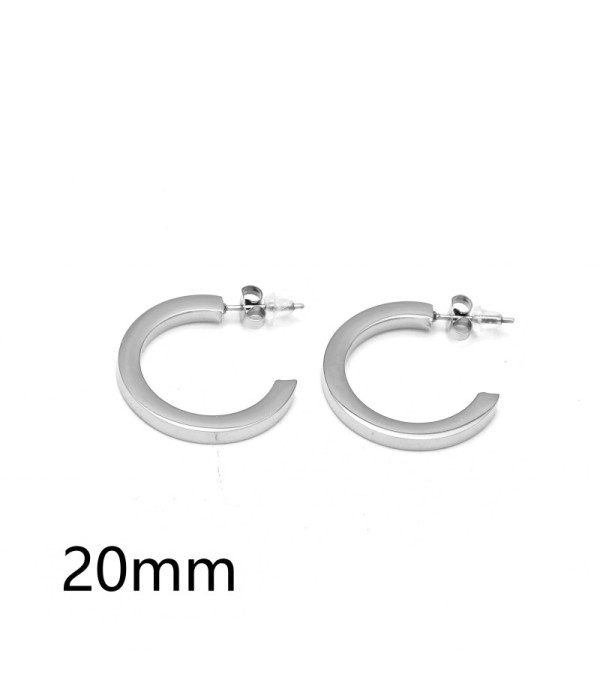 Pendientes de aro plateados lisos