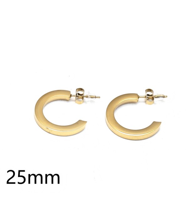 Pendientes de aro dorados lisos