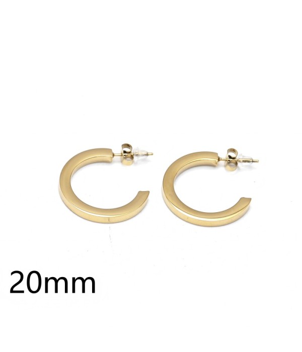 Pendientes de aro dorados lisos 2