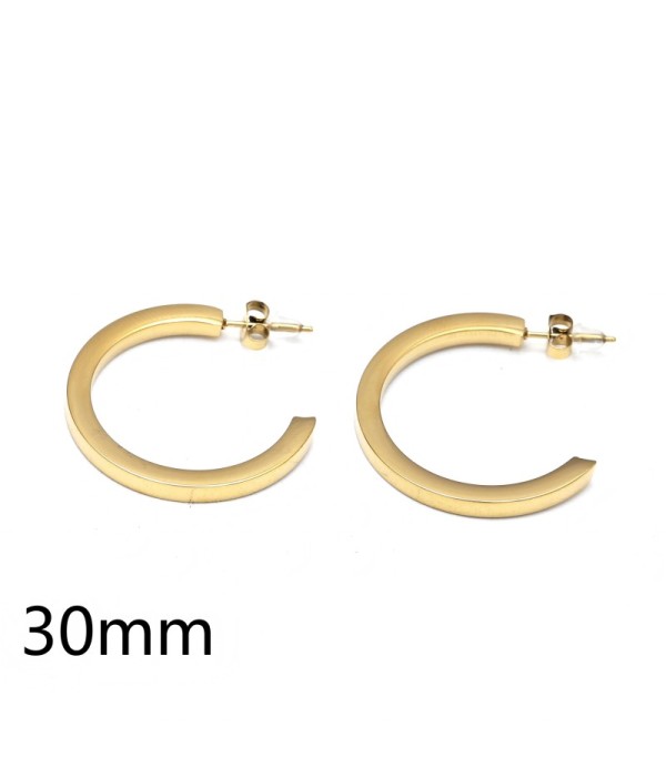 Pendientes de aro dorados lisos