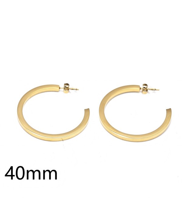 Pendientes de aro dorados lisos