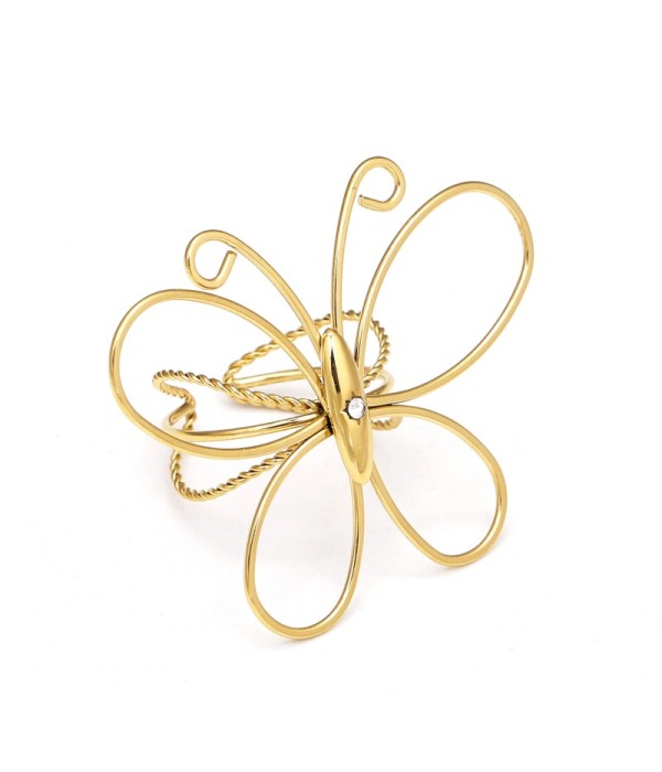 Anillo de mariposa abstracta